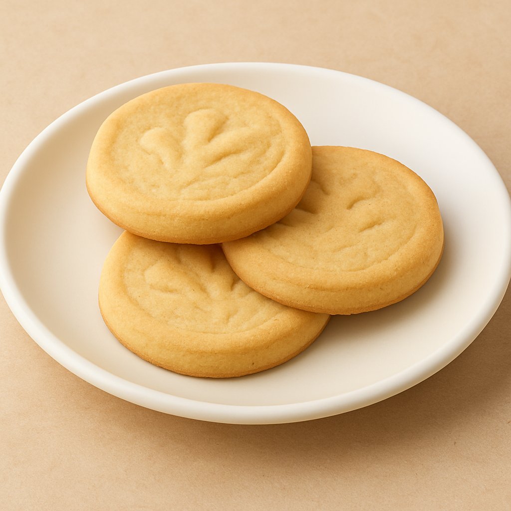Classic shortbread Trefoils arranged on a white plate.